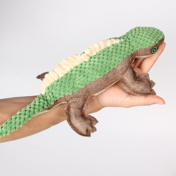 Lizard-Shaped Soft Stuffed Plush Dog Chew Toy for Fun and Play - Picture 6 of 7